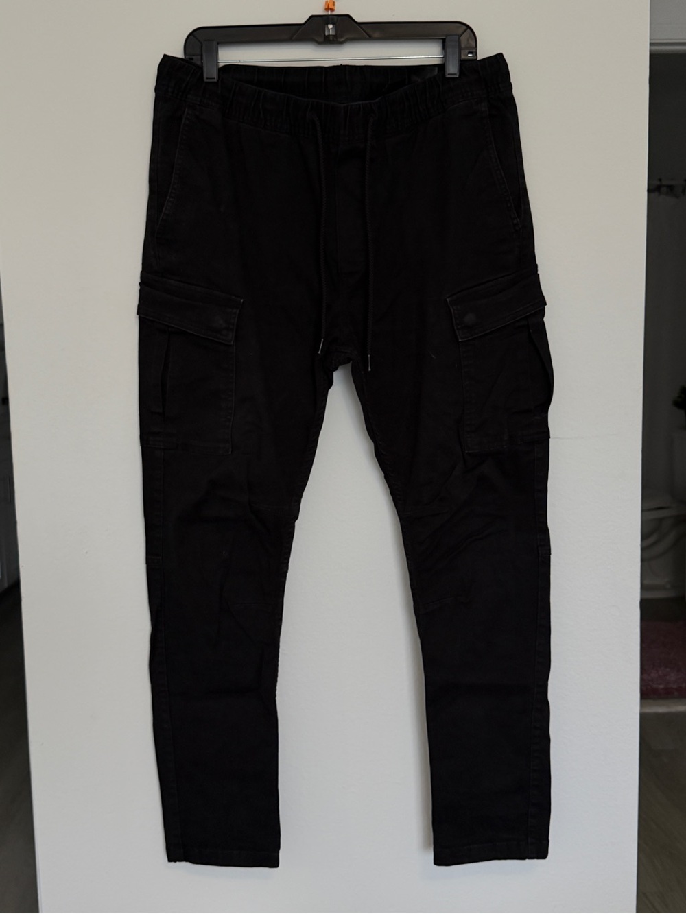 H&M Black Cargo Pants with Elastic Waist